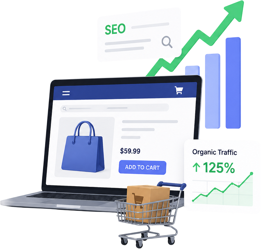 E-commerce SEO Service to boost your online store. (Clickeldigital)